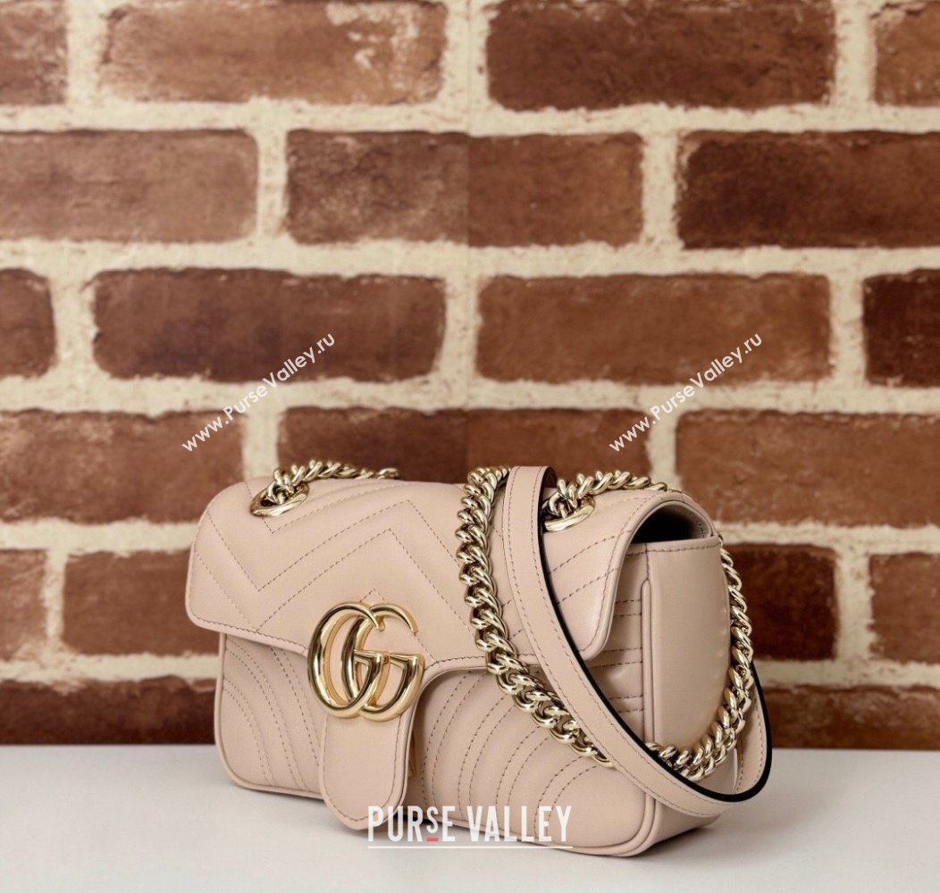 Gucci GG Marmont Matelasse Leather Mini Bag 446744 Light Pink 2024 (DLH-241211091)