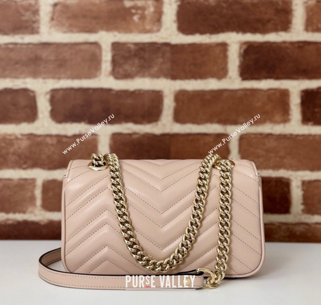 Gucci GG Marmont Matelasse Leather Mini Bag 446744 Light Pink 2024 (DLH-241211091)