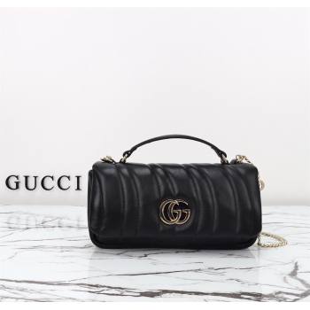 Gucci Quilted Puffy Leather Milano Small Top Handle bag Black 2024 806016 (DLH-241211130)