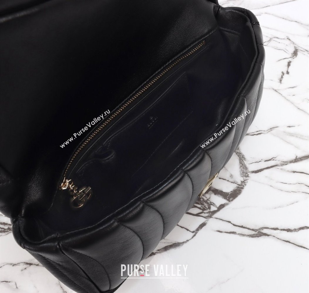 Gucci Quilted Puffy Leather Milano Small Top Handle bag Black 2024 806016 (DLH-241211130)