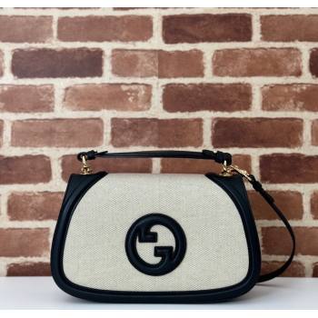 Gucci Blondie Medium Top Handle Bag 815716 Black/White Canvas 2024 (DLH-241211041)