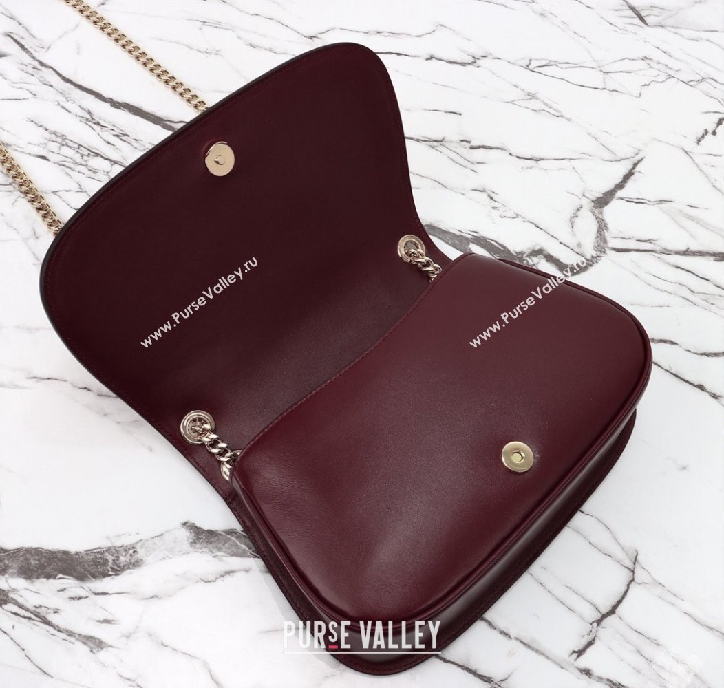 Gucci Blondie Suede Small Shoulder Bag Burgundy/Red 2024 815715 (DLH-241211024)