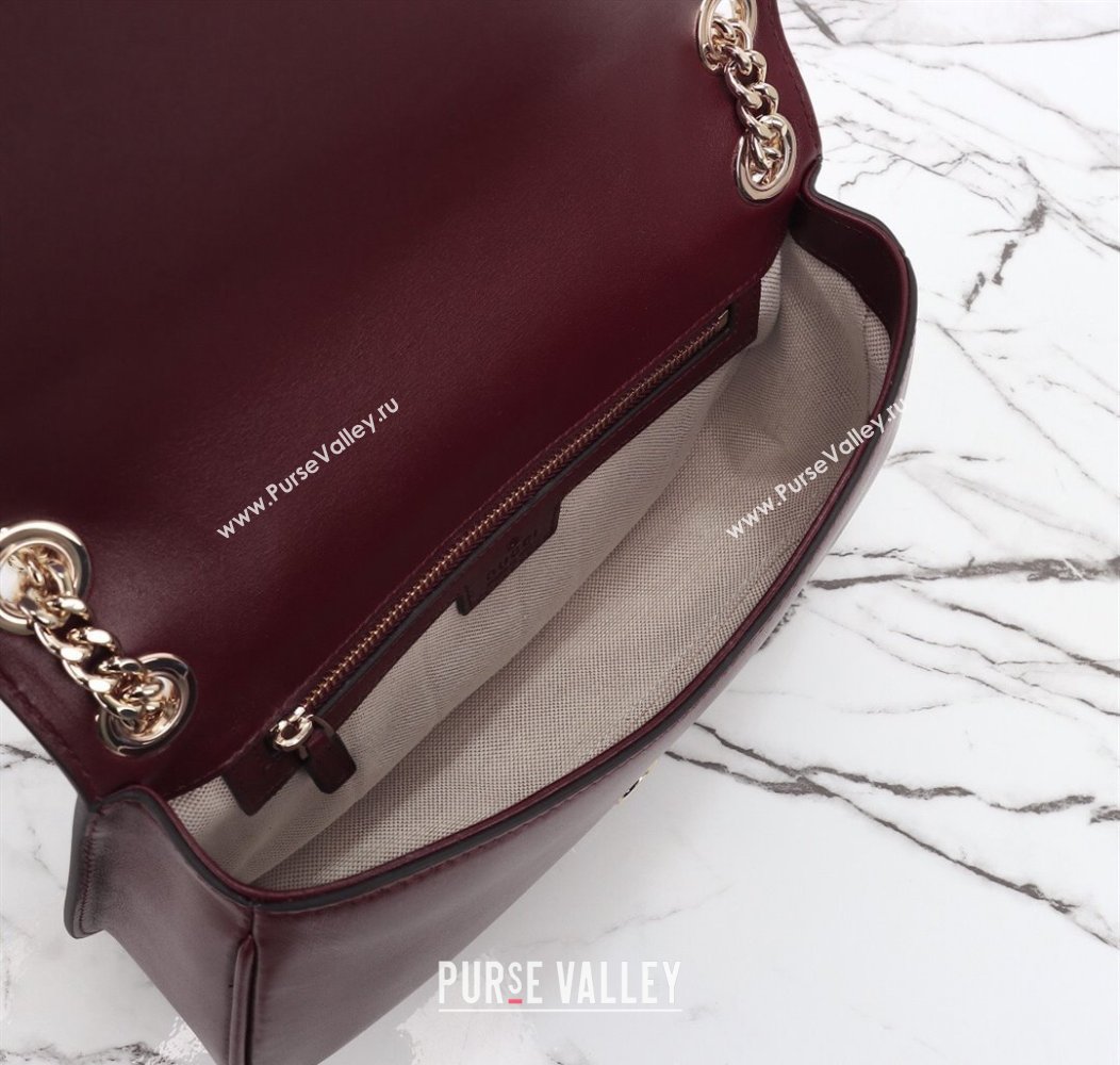 Gucci Blondie Suede Small Shoulder Bag Burgundy/Red 2024 815715 (DLH-241211024)