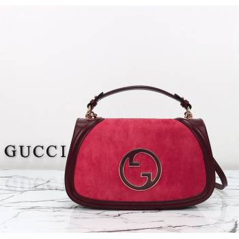 Gucci Blondie Suede Medium Top Handle Bag 815719 Burgundy/Red 2024 (DLH-241211021)