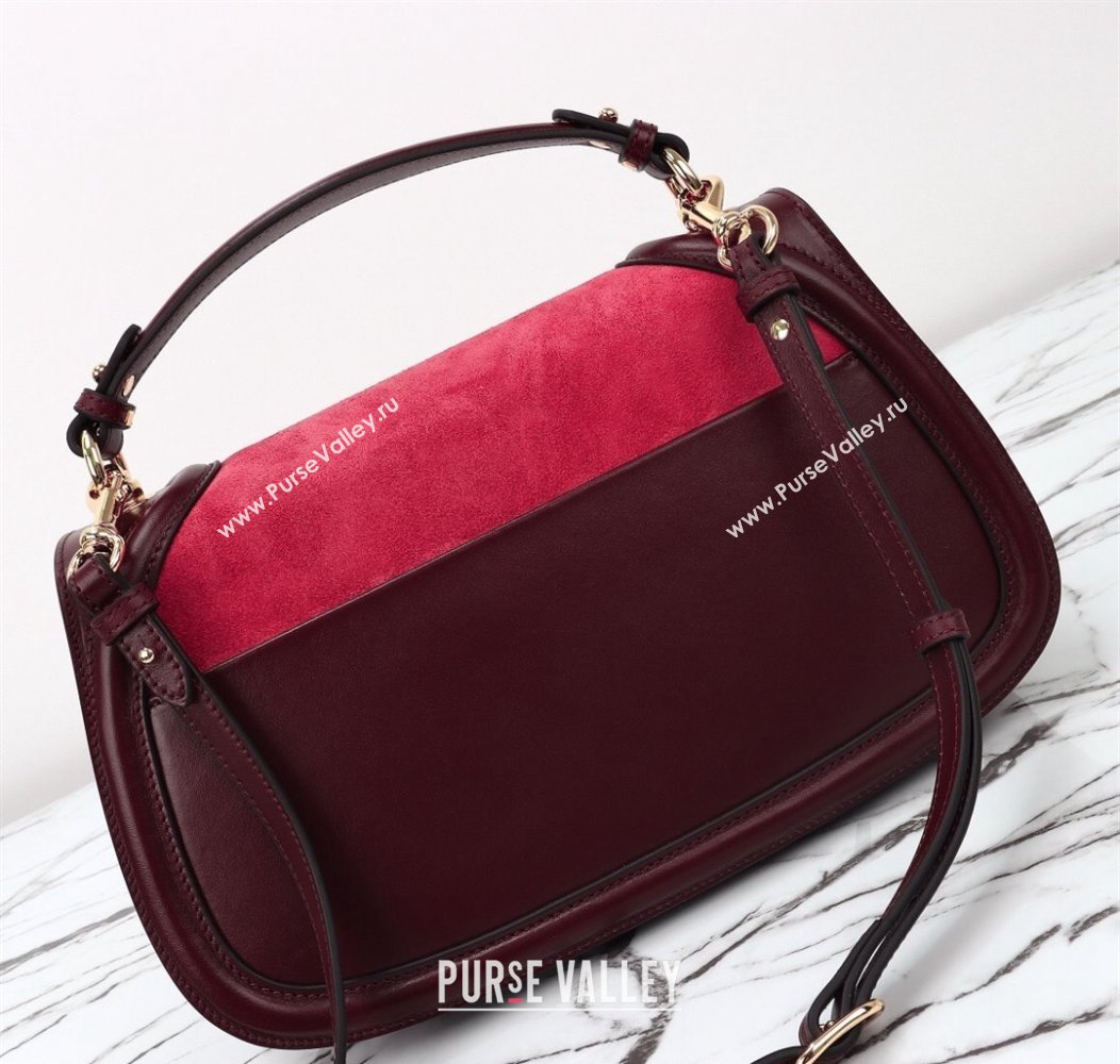 Gucci Blondie Suede Medium Top Handle Bag 815719 Burgundy/Red 2024 (DLH-241211021)