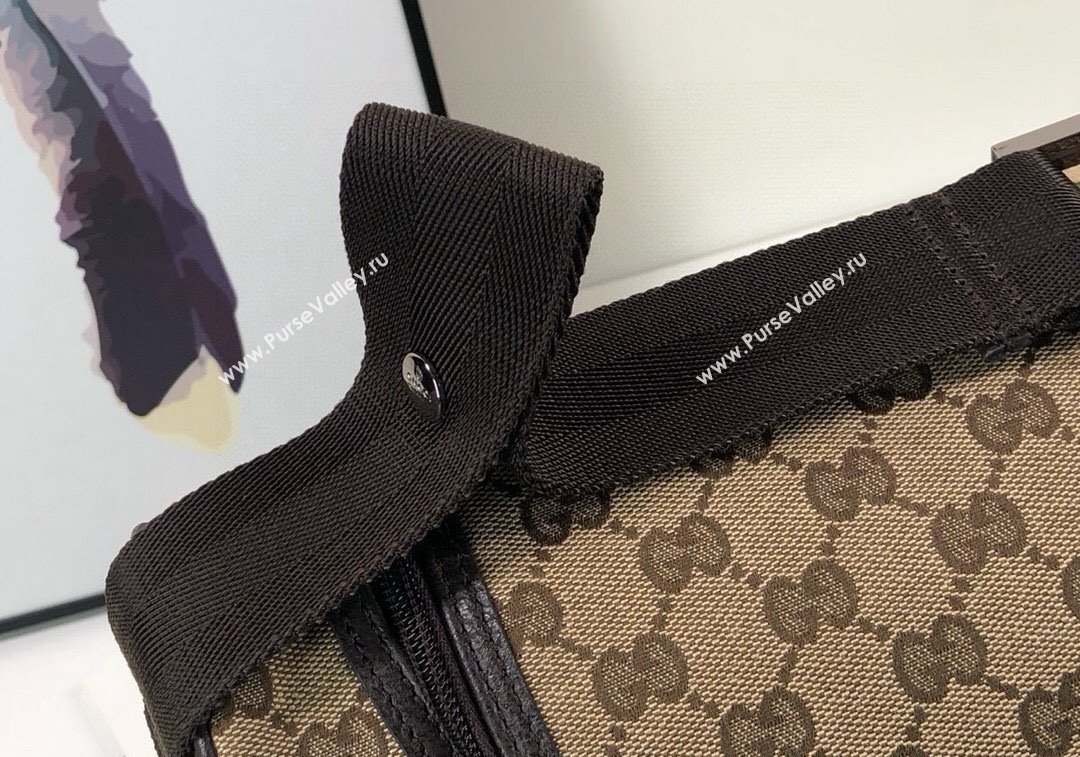 Gucci GG Supreme Canvas Diaper Mommy Shoulder bag Dark Beige 2024 ‎123326 (DLH-241211152)