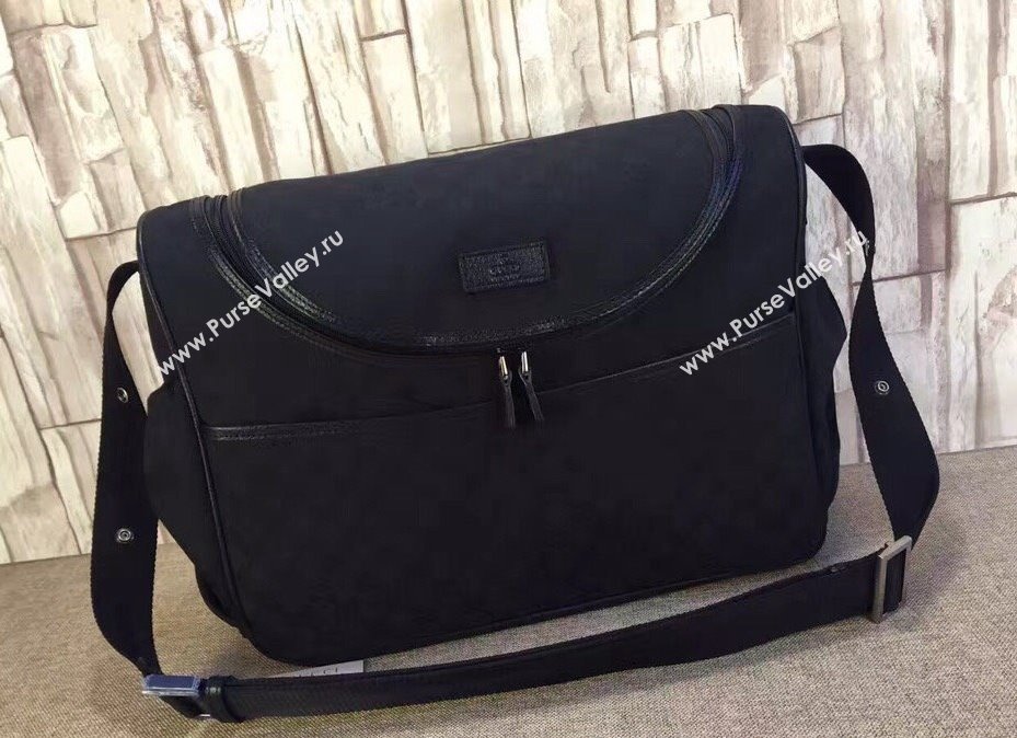 Gucci GG Supreme Canvas Diaper Mommy Shoulder bag Black 2024 ‎123326 (DLH-241211154)