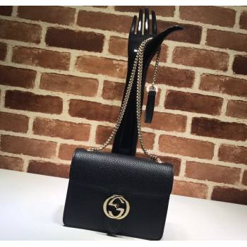 Gucci Blondie Black Leather Mini Bag with Interlocking G 2024 510304 (DLH-241211156)