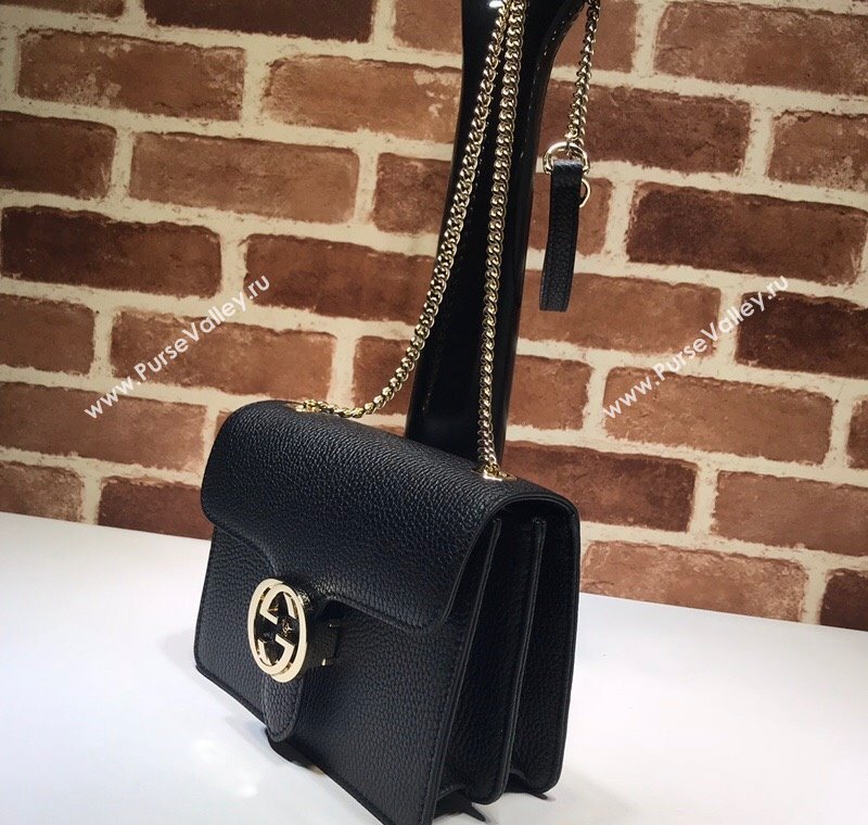 Gucci Blondie Black Leather Mini Bag with Interlocking G 2024 510304 (DLH-241211156)