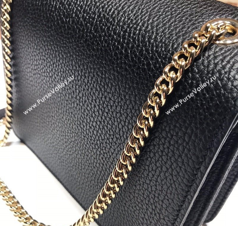 Gucci Blondie Black Leather Mini Bag with Interlocking G 2024 510304 (DLH-241211156)