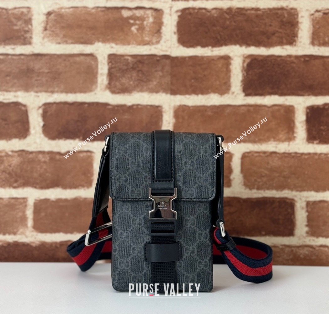 Gucci Mens Super Mini GG Canvas Bag Black 2025 816954 (DLH-250117051)