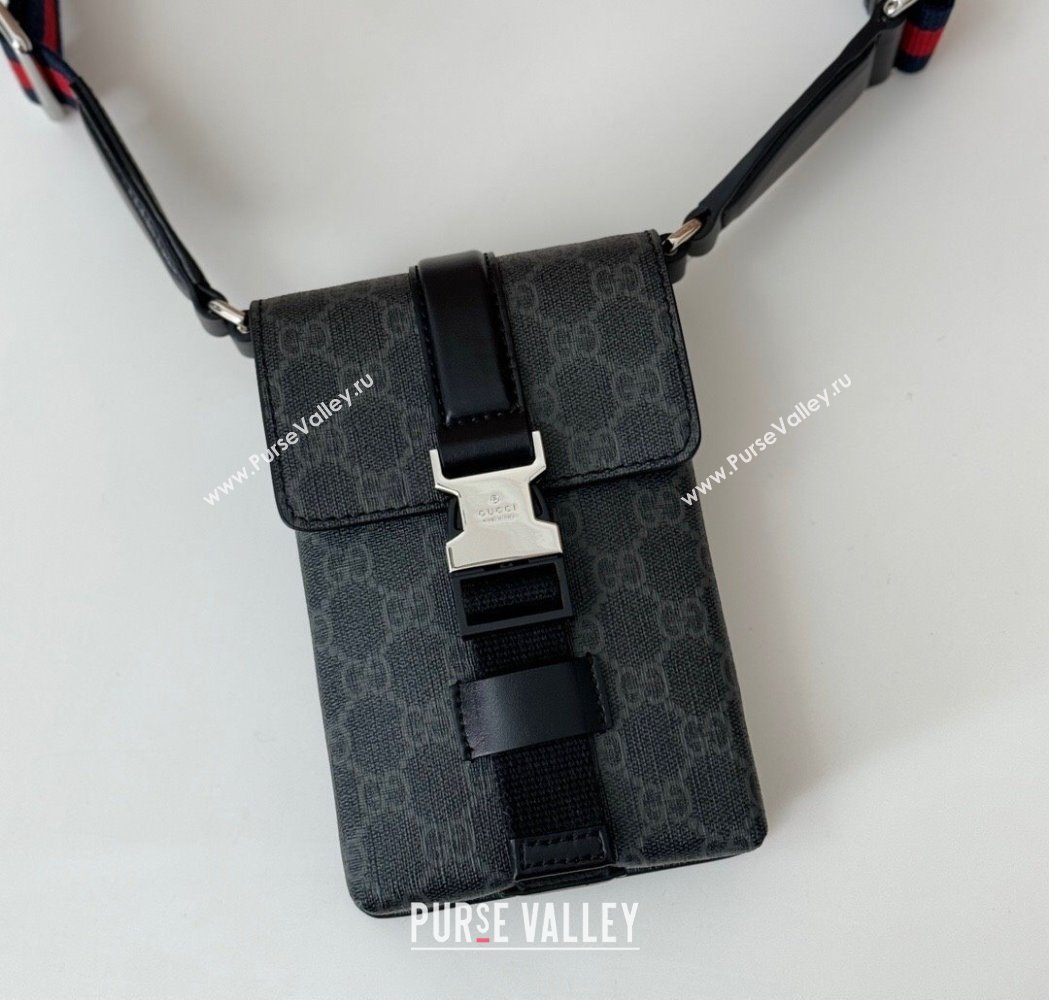 Gucci Mens Super Mini GG Canvas Bag Black 2025 816954 (DLH-250117051)