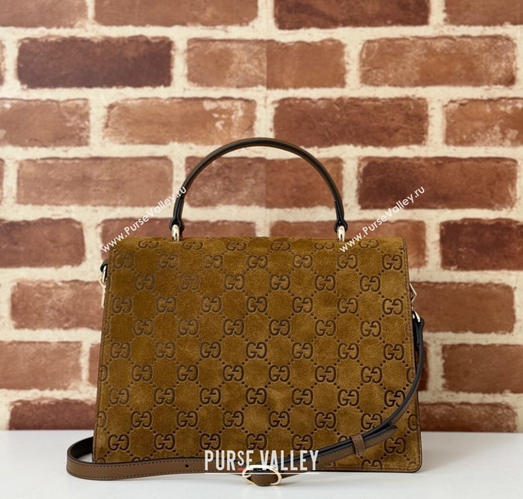 Gucci Dionysus Small Top Handle Bag in GG Suede Brown 2025 813399 (DLH-250117010)
