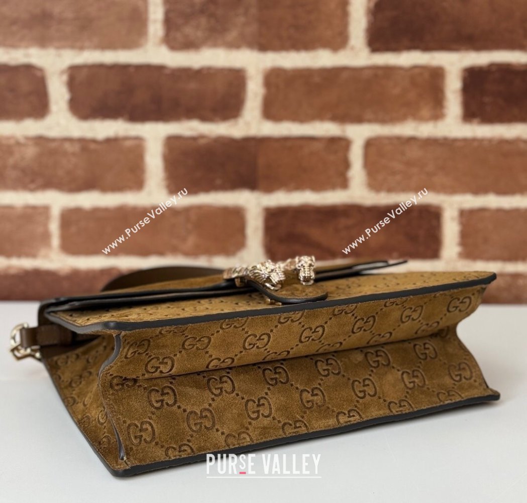 Gucci Dionysus Small Top Handle Bag in GG Suede Brown 2025 813399 (DLH-250117010)