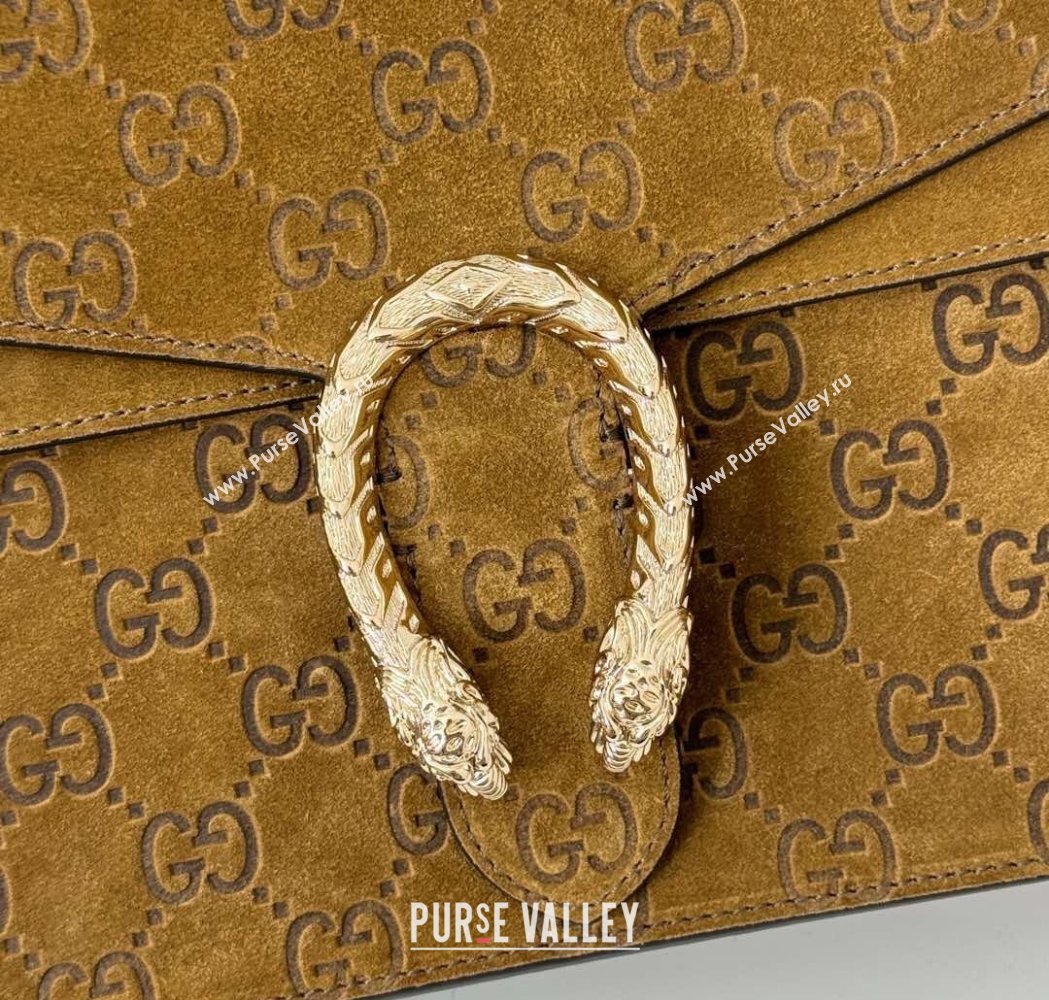 Gucci Dionysus Small Top Handle Bag in GG Suede Brown 2025 813399 (DLH-250117010)