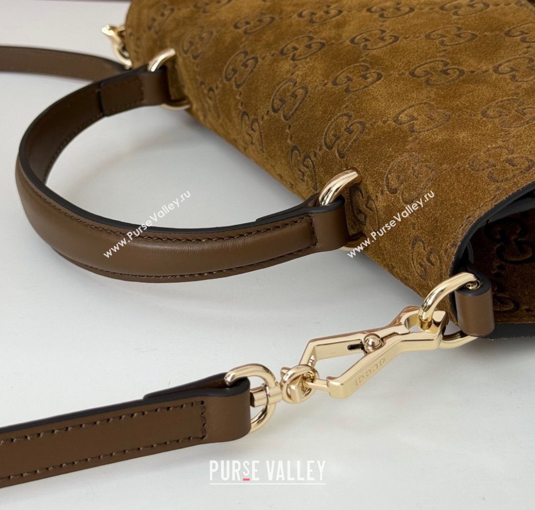 Gucci Dionysus Small Top Handle Bag in GG Suede Brown 2025 813399 (DLH-250117010)