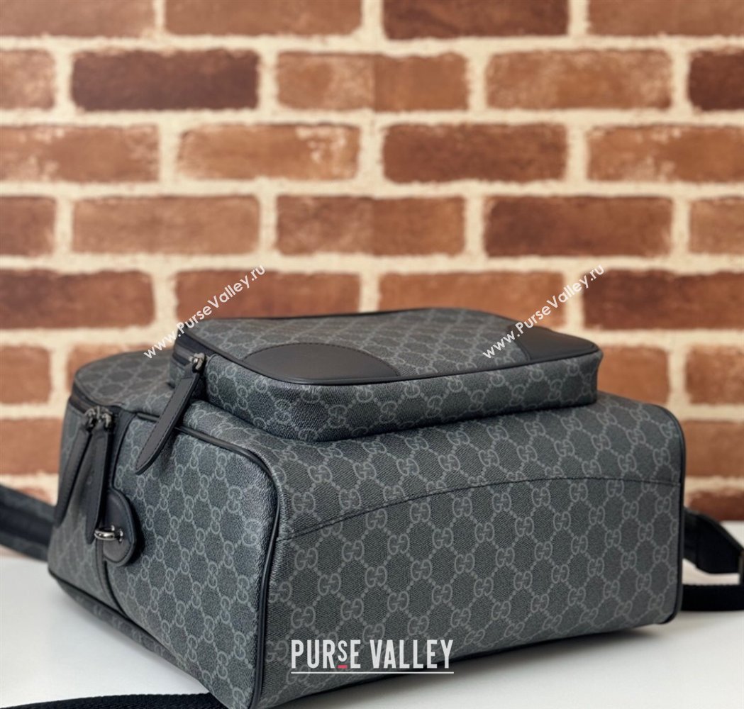Gucci Mens GG Canvas Emblem Medium Backpack Bag Black 2025 821159 (DLH-250117058)