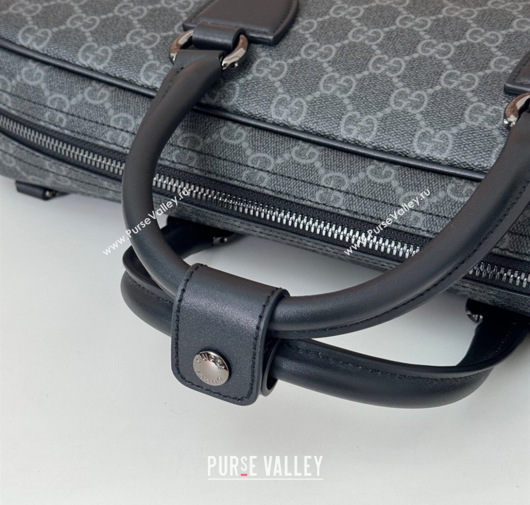 Gucci Mens GG Canvas Emblem Medium Briefcase Top Handle bag Black 2025 821149 (DLH-250117077)