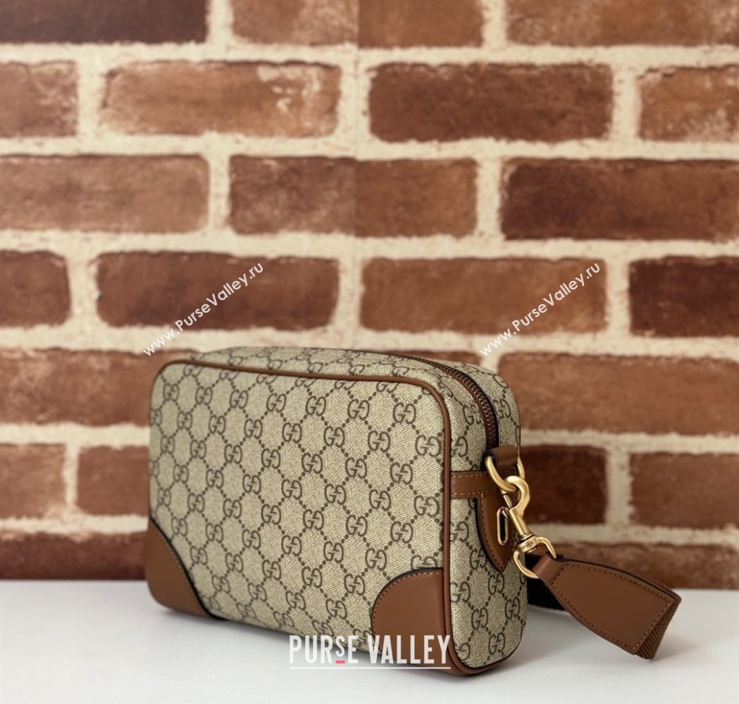 Gucci Mens GG Canvas Emblem Small Crossbody bag Beige/Brown 2025 821155 (DLH-250117078)
