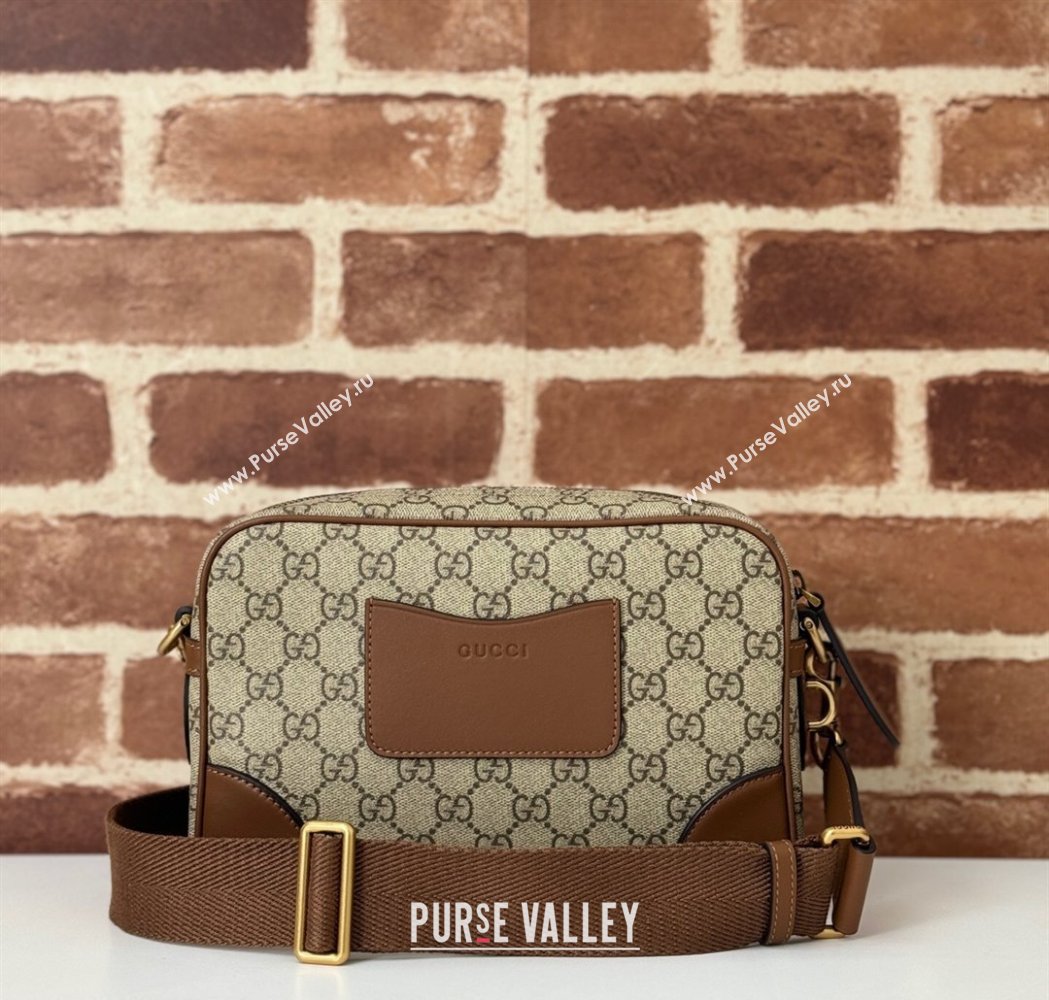 Gucci Mens GG Canvas Emblem Small Crossbody bag Beige/Brown 2025 821155 (DLH-250117078)