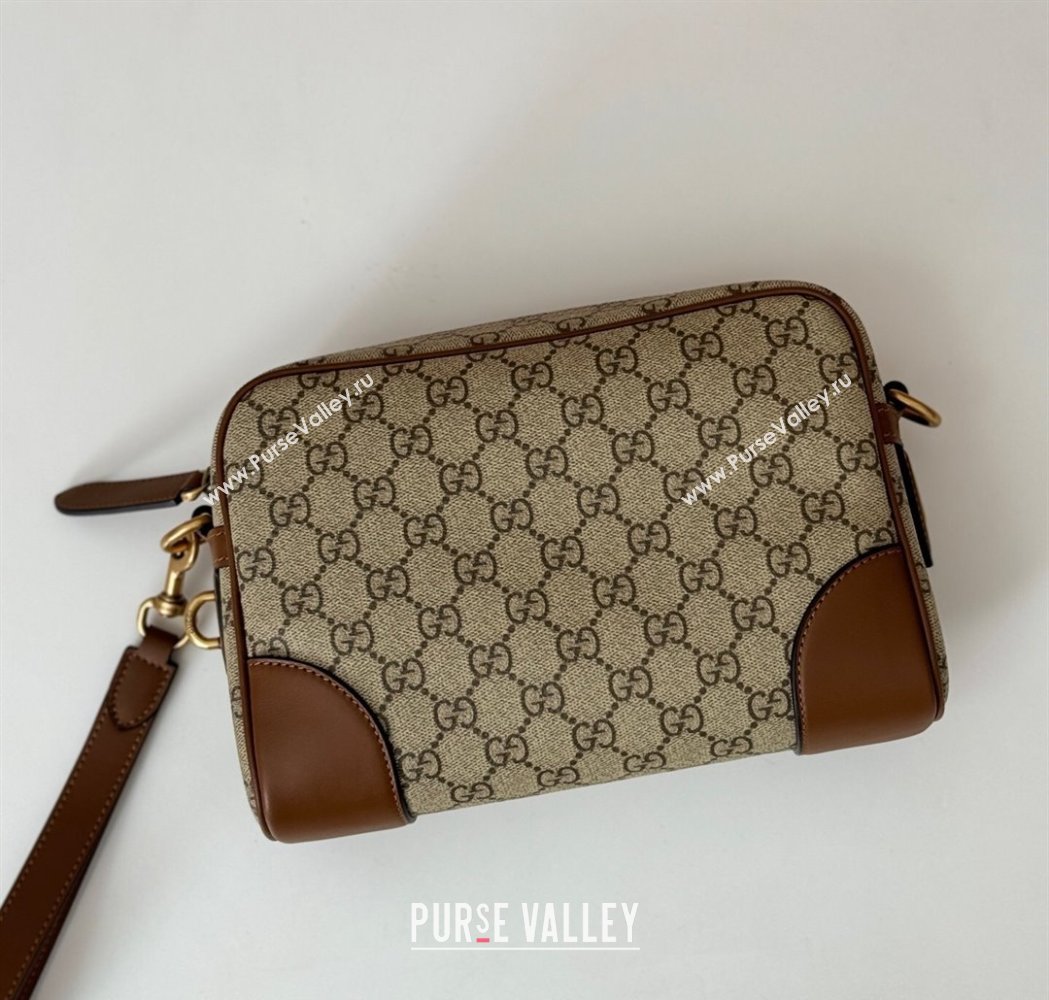 Gucci Mens GG Canvas Emblem Small Crossbody bag Beige/Brown 2025 821155 (DLH-250117078)