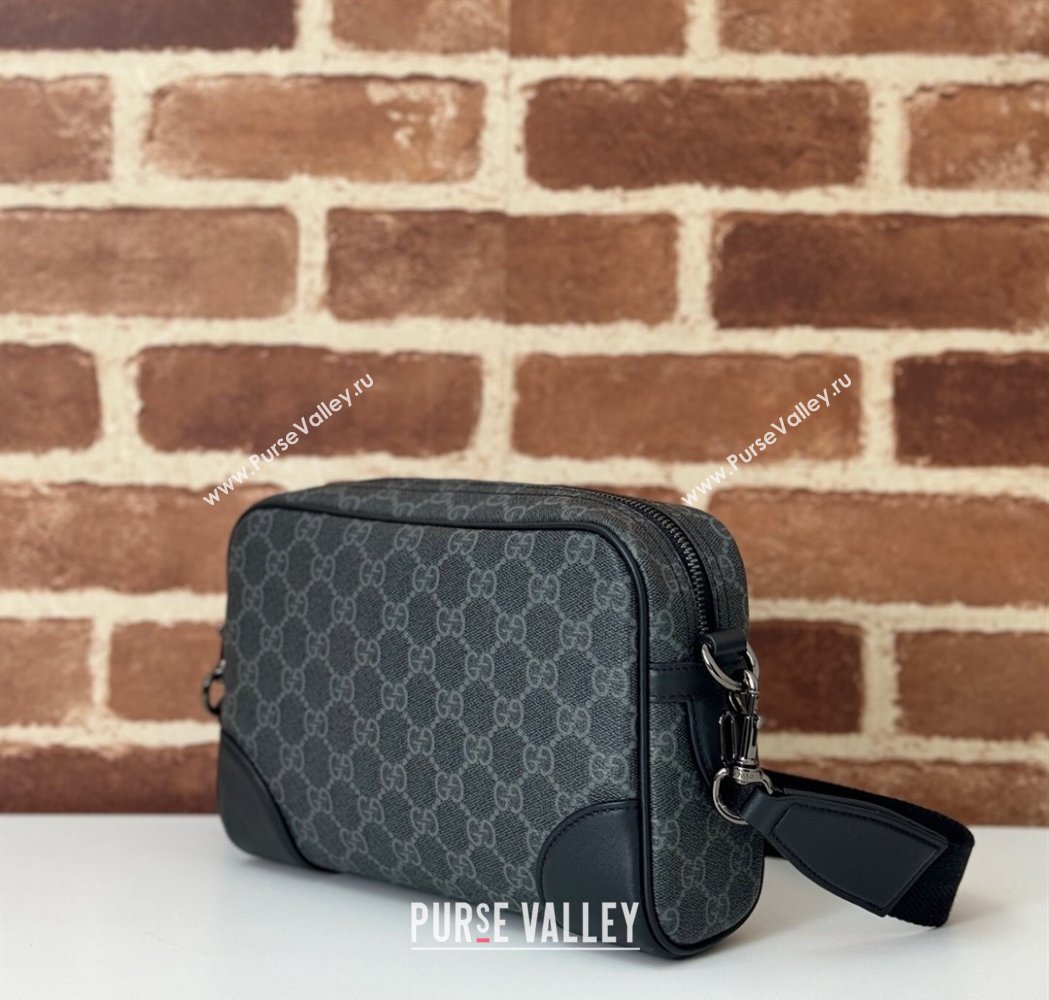 Gucci Mens GG Canvas Emblem Small Crossbody bag Black 2025 821155 (DLH-250117079)