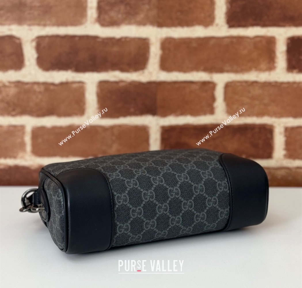 Gucci Mens GG Canvas Emblem Small Crossbody bag Black 2025 821155 (DLH-250117079)