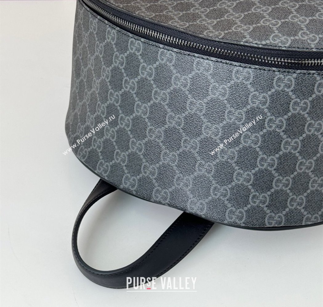 Gucci Mens GG Canvas Emblem Medium Backpack Bag Black 2025 821159 (DLH-250117058)