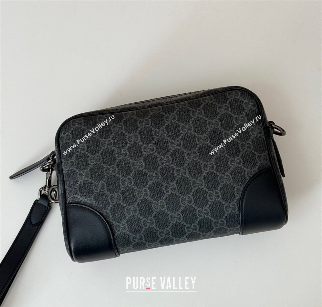 Gucci Mens GG Canvas Emblem Small Crossbody bag Black 2025 821155 (DLH-250117079)