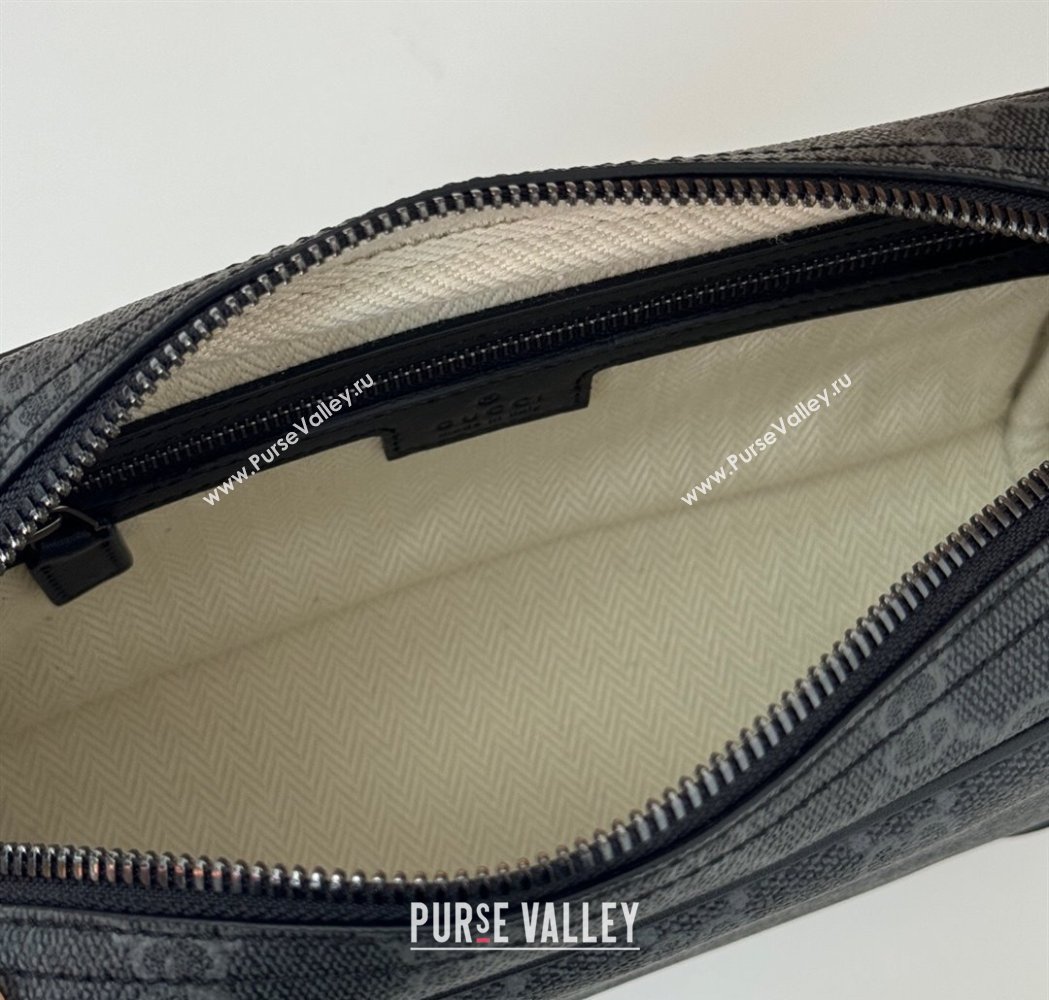 Gucci Mens GG Canvas Emblem Small Crossbody bag Black 2025 821155 (DLH-250117079)