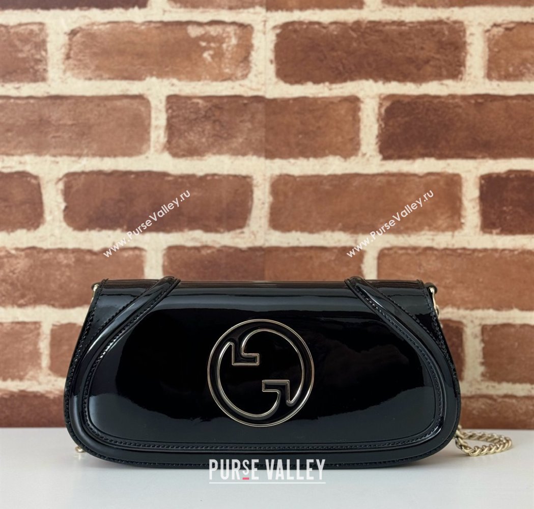 Gucci Blondie Small Shoulder bag in Patent Leather Black 2025 814952 (DLH-250117080)