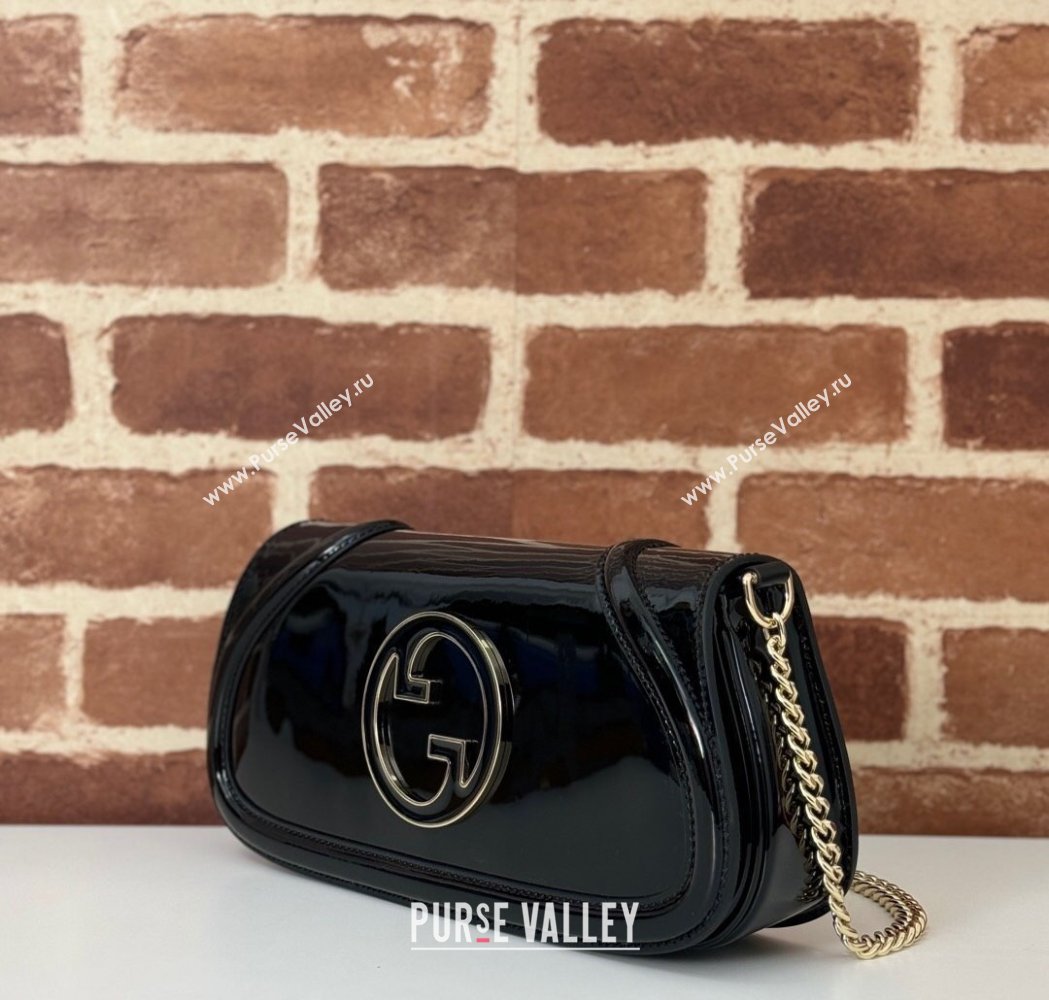 Gucci Blondie Small Shoulder bag in Patent Leather Black 2025 814952 (DLH-250117080)