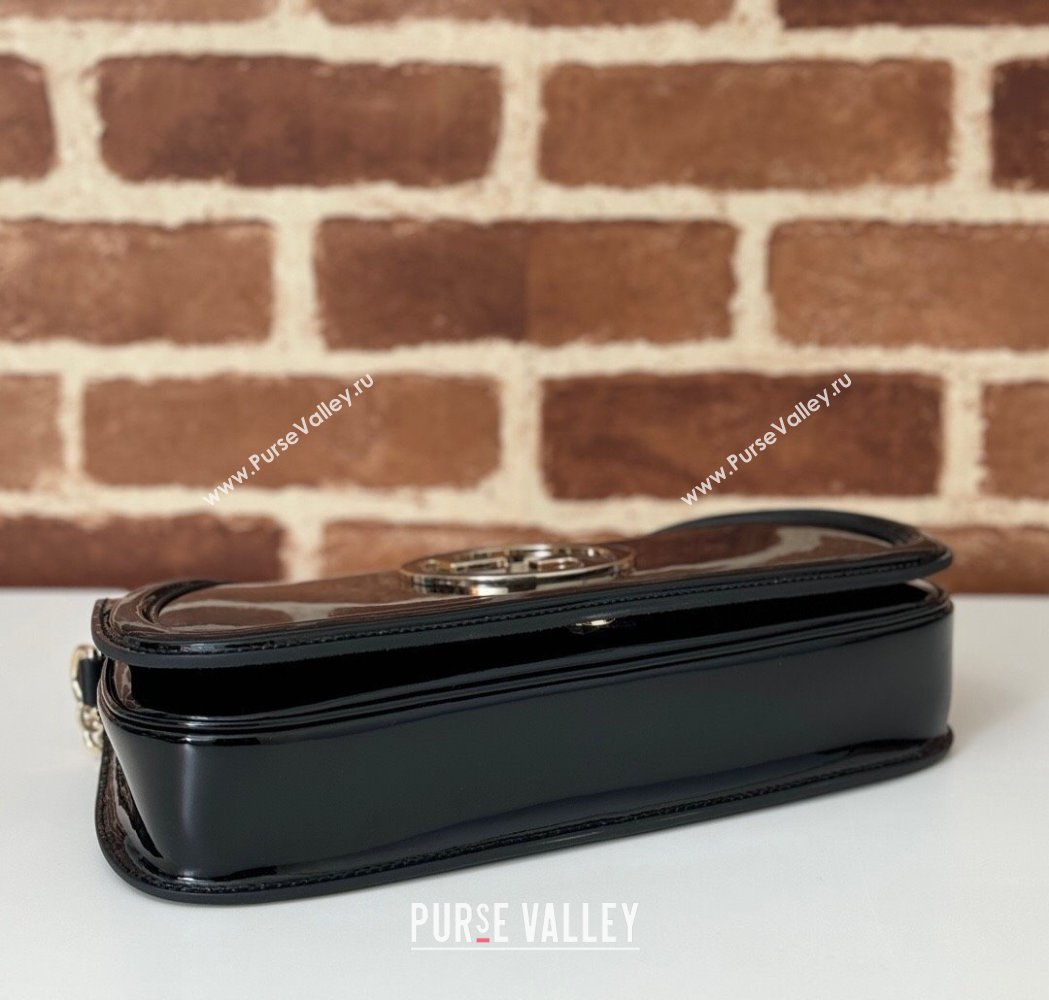 Gucci Blondie Small Shoulder bag in Patent Leather Black 2025 814952 (DLH-250117080)