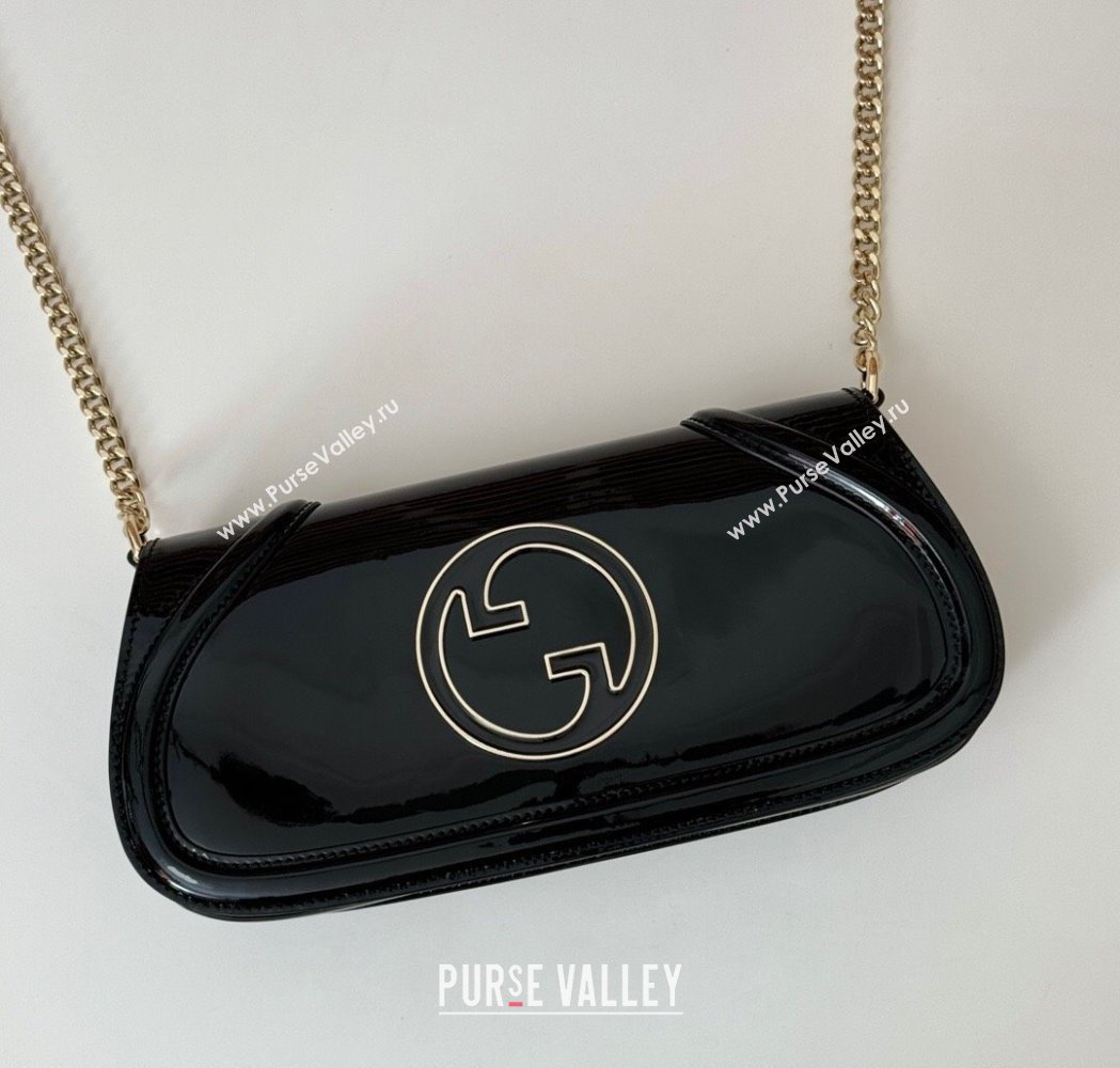 Gucci Blondie Small Shoulder bag in Patent Leather Black 2025 814952 (DLH-250117080)