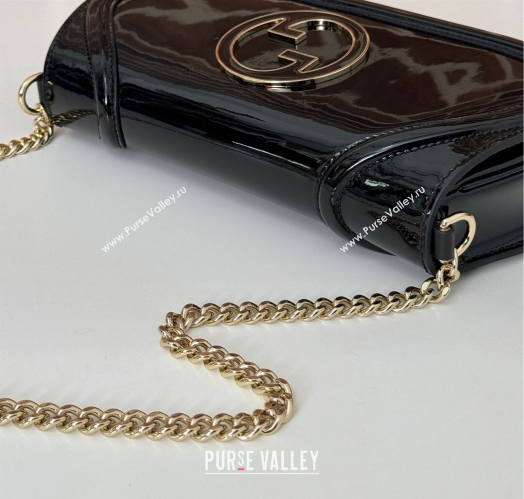 Gucci Blondie Small Shoulder bag in Patent Leather Black 2025 814952 (DLH-250117080)