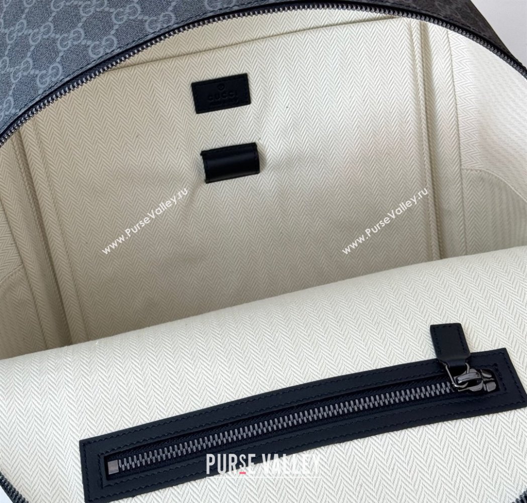 Gucci Mens GG Canvas Emblem Medium Backpack Bag Black 2025 821159 (DLH-250117058)