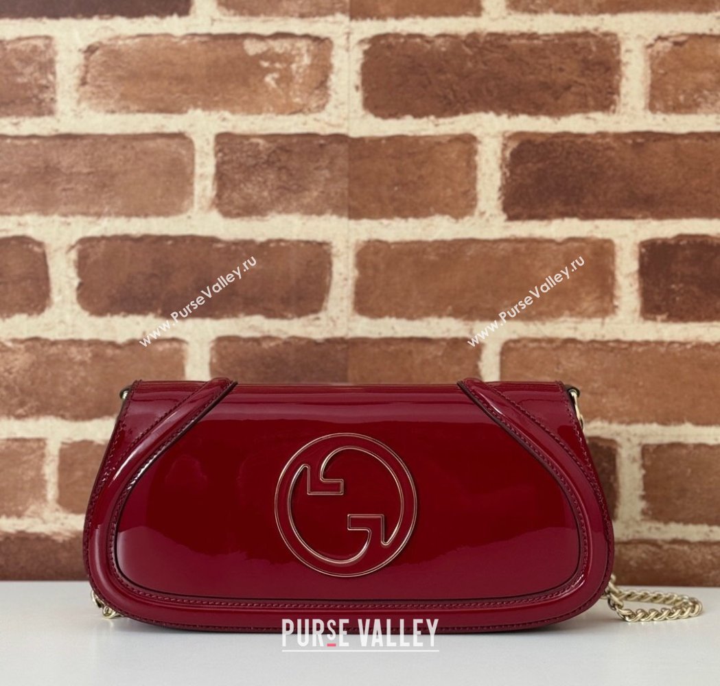 Gucci Blondie Small Shoulder bag in Patent Leather Red 2025 814952 (DLH-250117081)