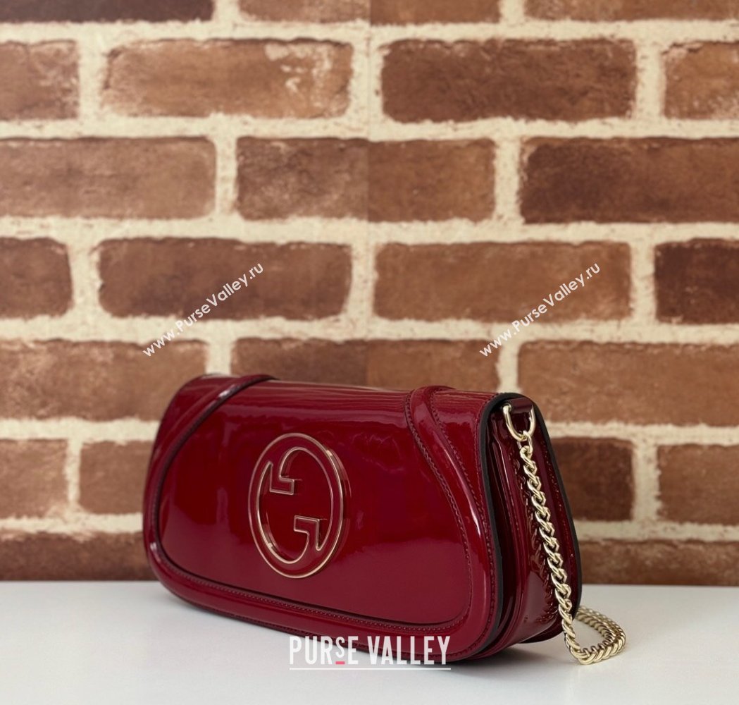 Gucci Blondie Small Shoulder bag in Patent Leather Red 2025 814952 (DLH-250117081)