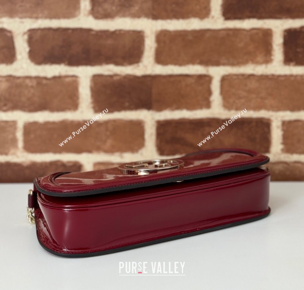 Gucci Blondie Small Shoulder bag in Patent Leather Red 2025 814952 (DLH-250117081)
