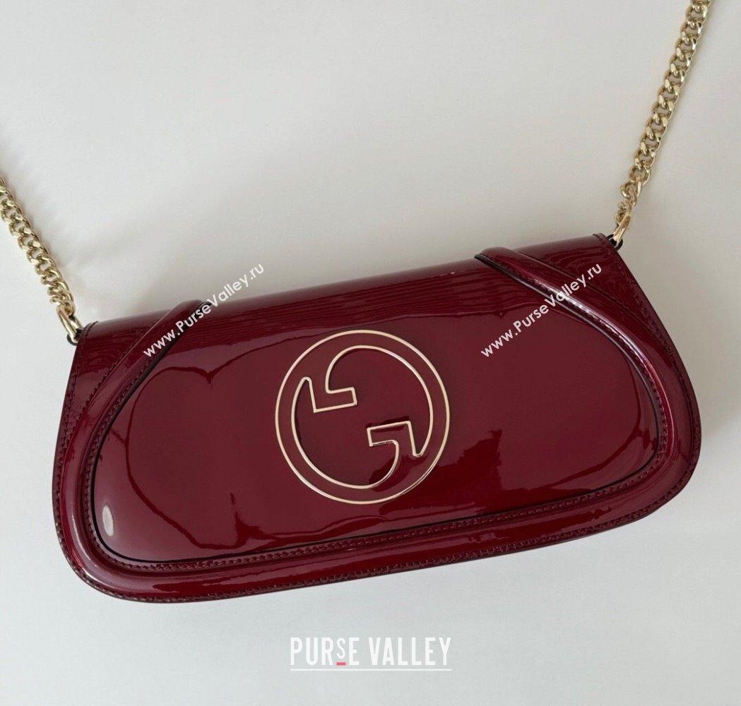 Gucci Blondie Small Shoulder bag in Patent Leather Red 2025 814952 (DLH-250117081)