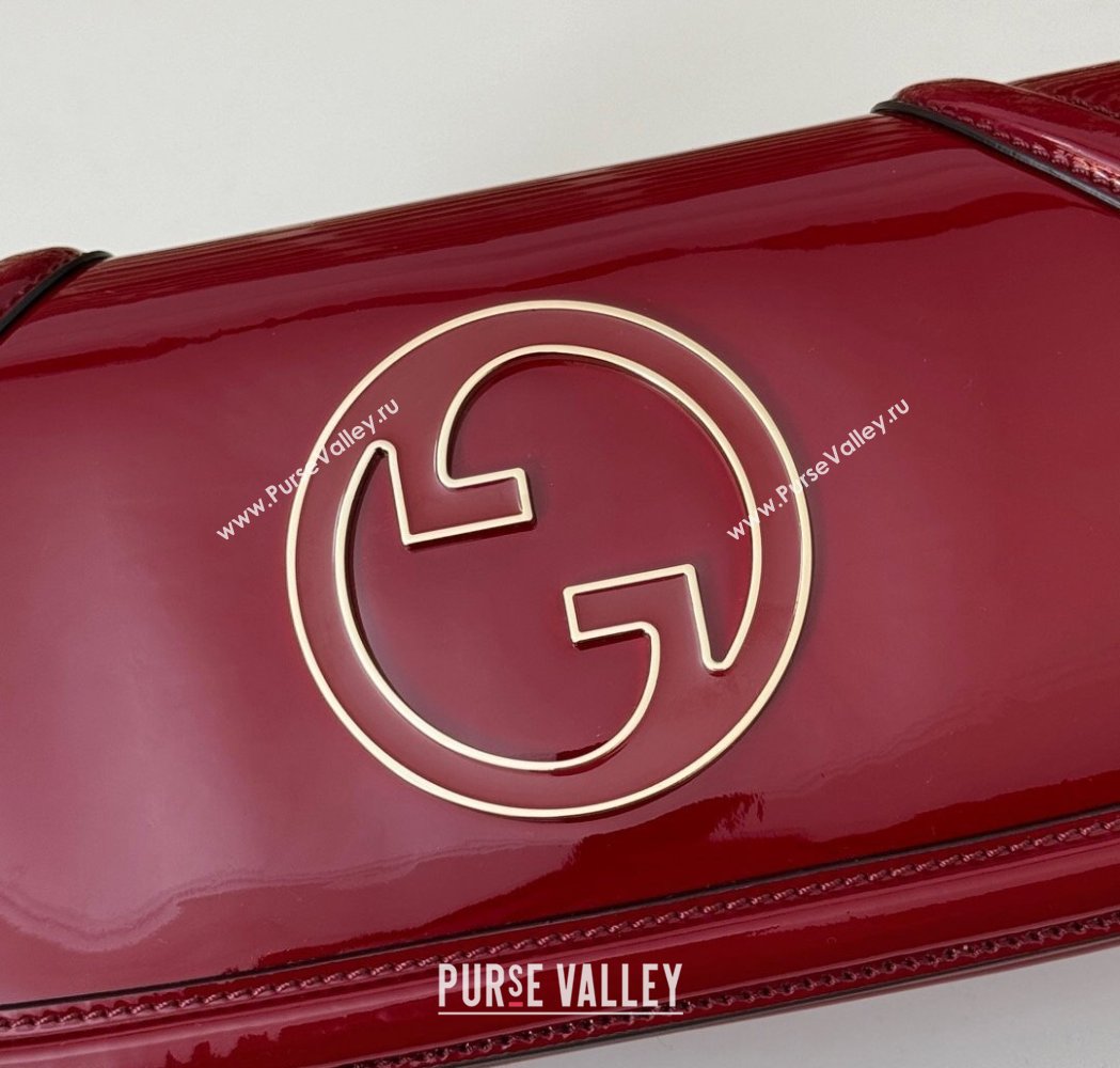 Gucci Blondie Small Shoulder bag in Patent Leather Red 2025 814952 (DLH-250117081)