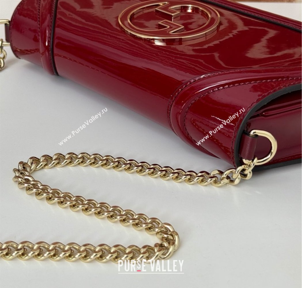 Gucci Blondie Small Shoulder bag in Patent Leather Red 2025 814952 (DLH-250117081)