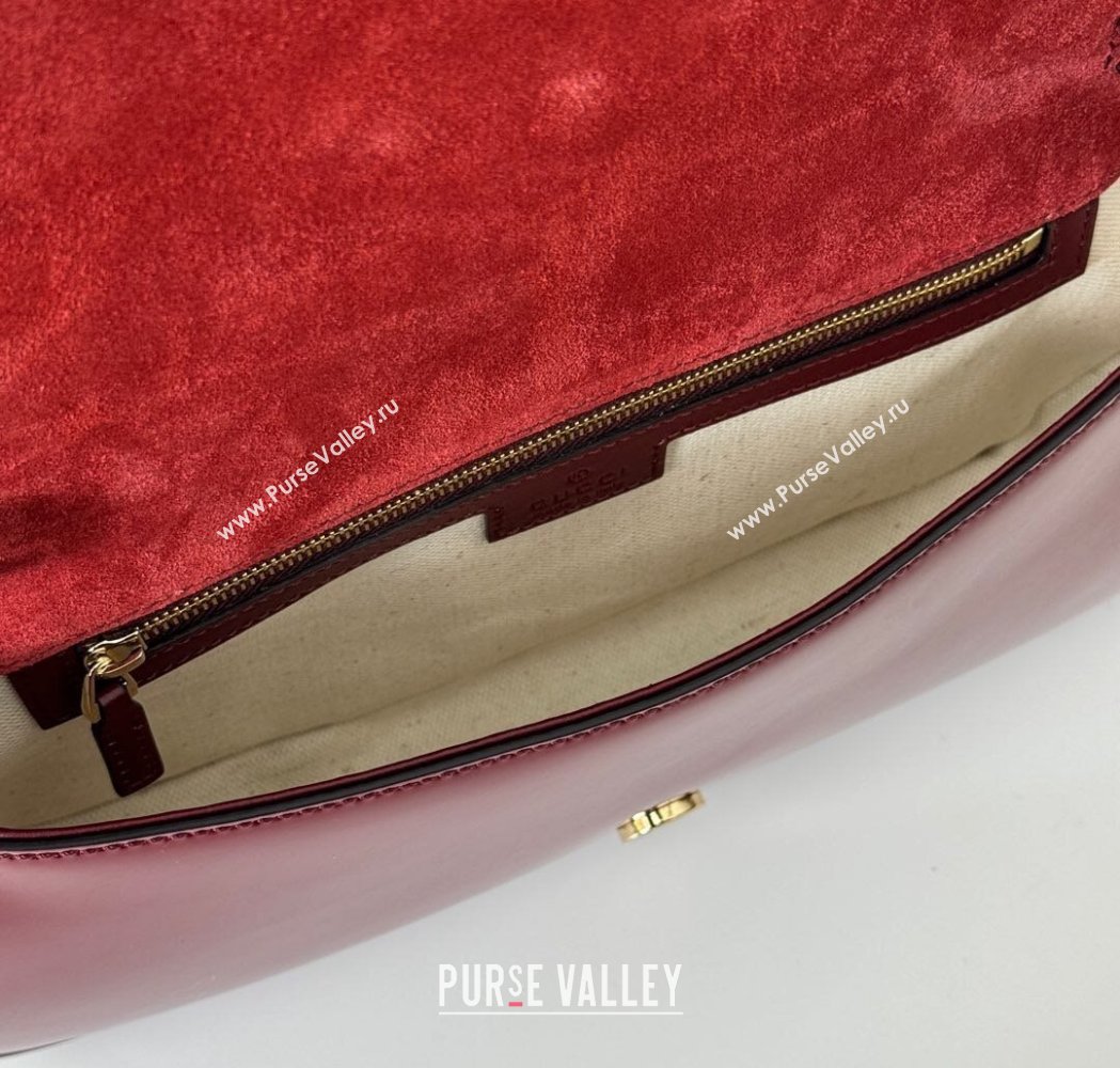 Gucci Blondie Small Shoulder bag in Patent Leather Red 2025 814952 (DLH-250117081)