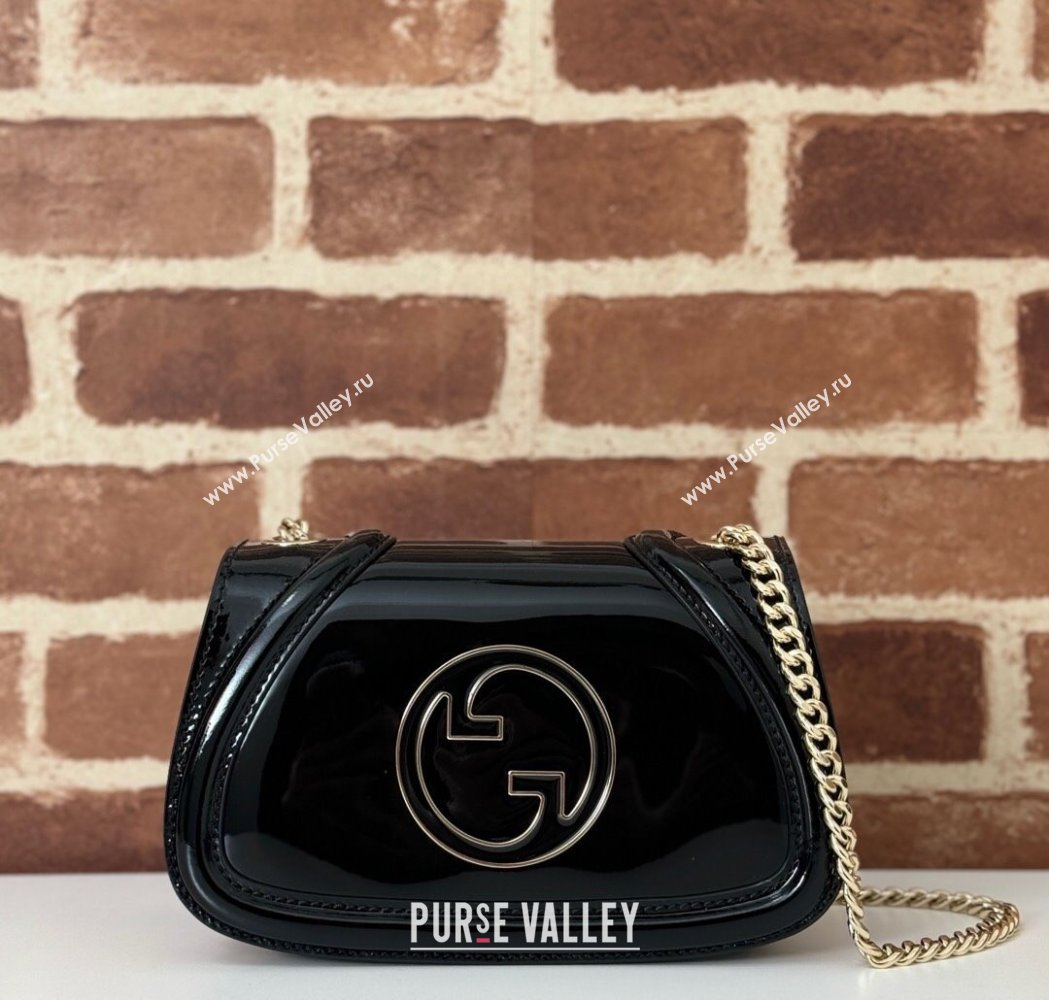 Gucci Blondie Mini Shoulder bag in Patent Leather Black 2025 815711 (DLH-250117082)