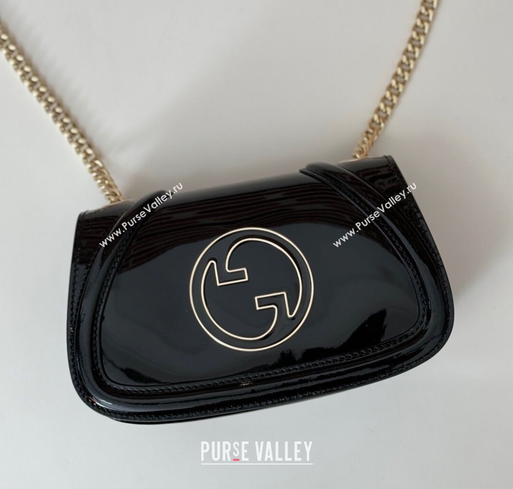 Gucci Blondie Mini Shoulder bag in Patent Leather Black 2025 815711 (DLH-250117082)