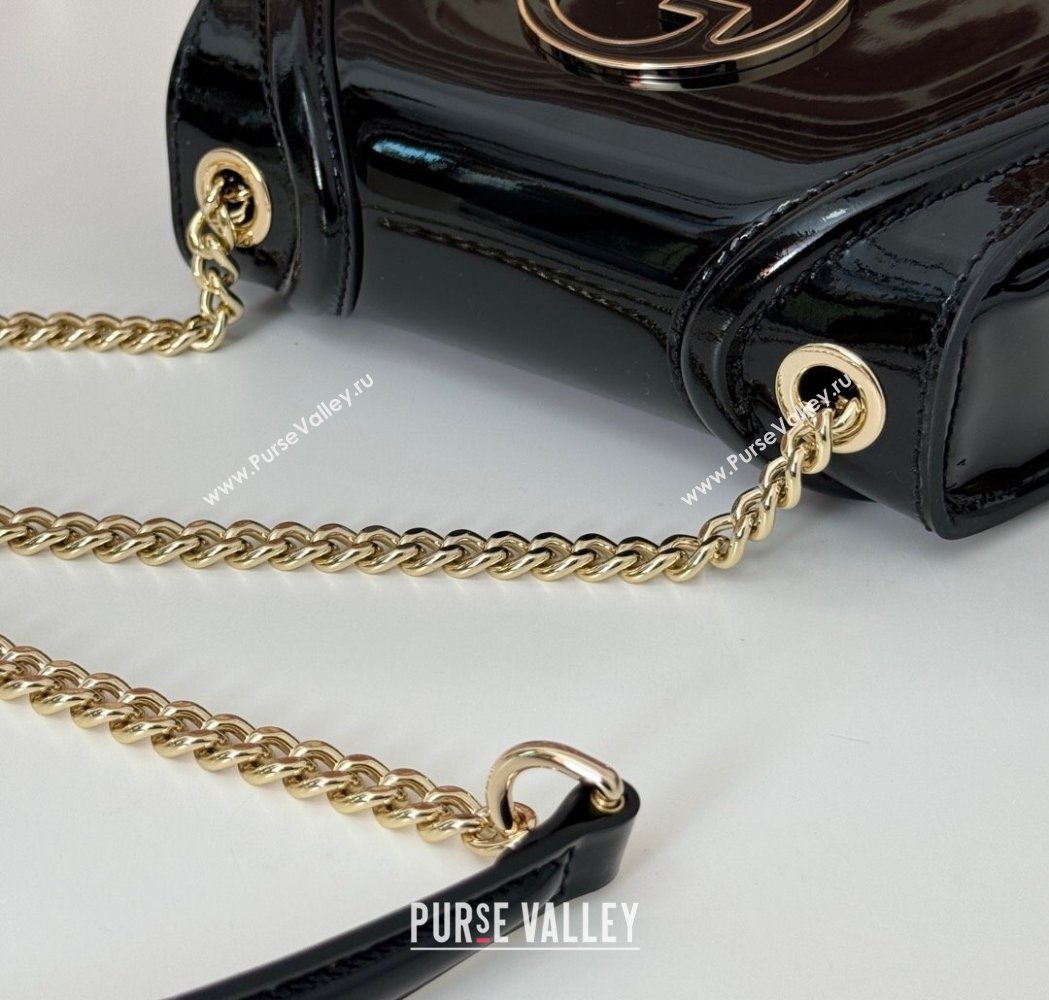 Gucci Blondie Mini Shoulder bag in Patent Leather Black 2025 815711 (DLH-250117082)