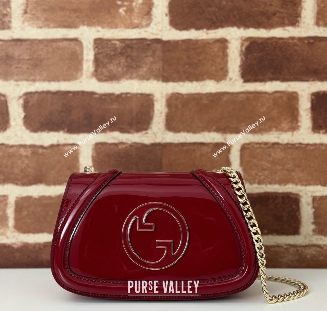 Gucci Blondie Mini Shoulder bag in Patent Leather Red 2025 815711 (DLH-250117083)