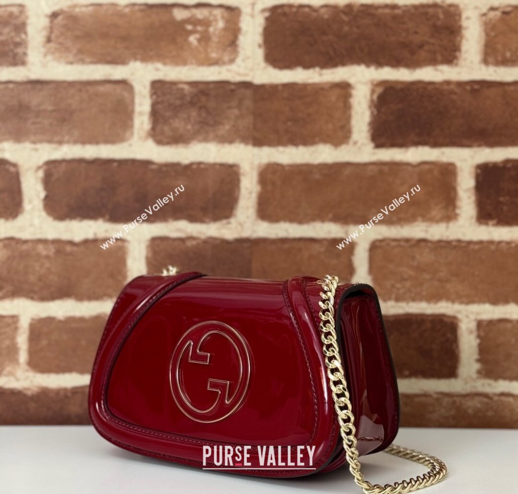 Gucci Blondie Mini Shoulder bag in Patent Leather Red 2025 815711 (DLH-250117083)