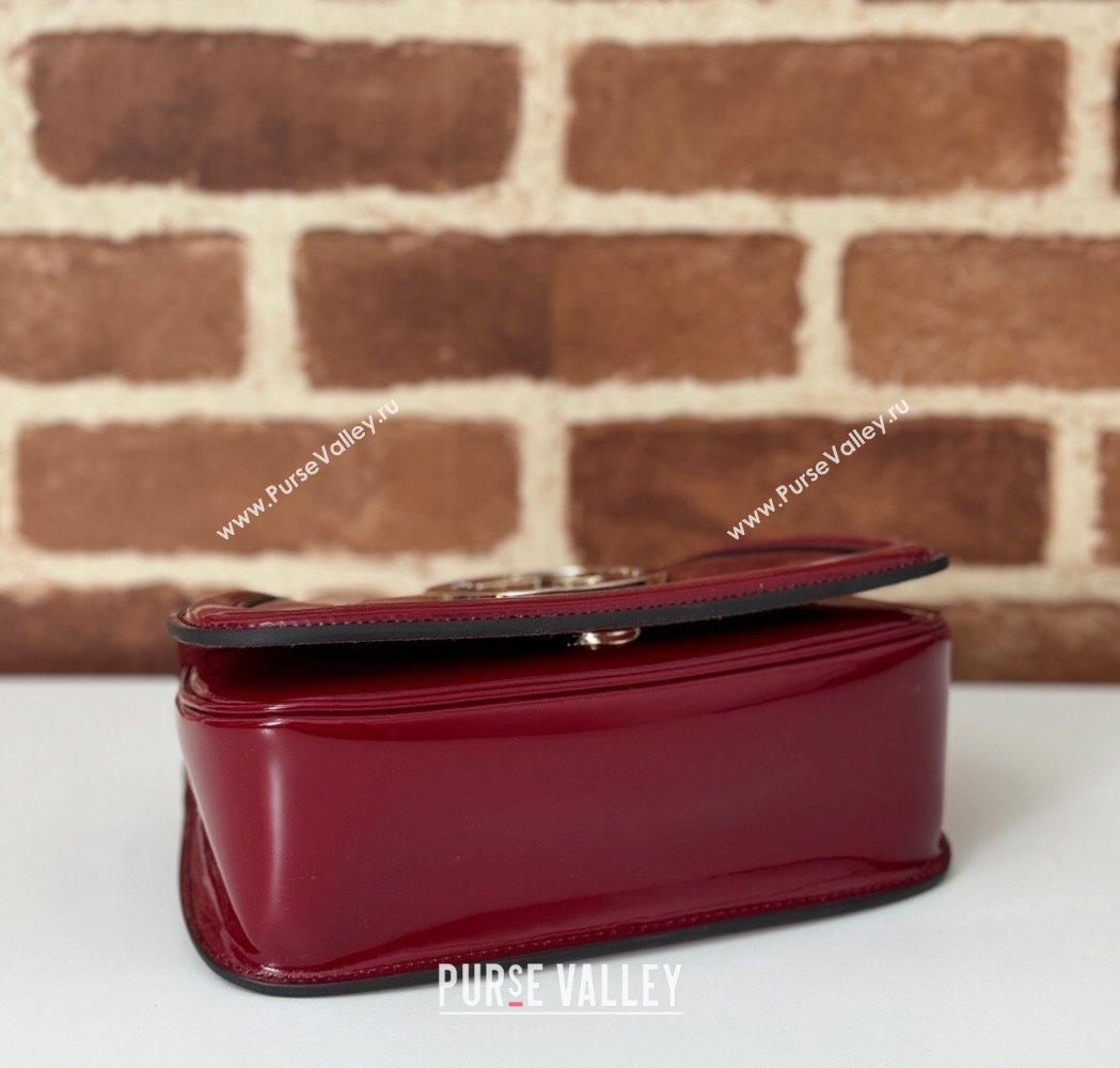 Gucci Blondie Mini Shoulder bag in Patent Leather Red 2025 815711 (DLH-250117083)