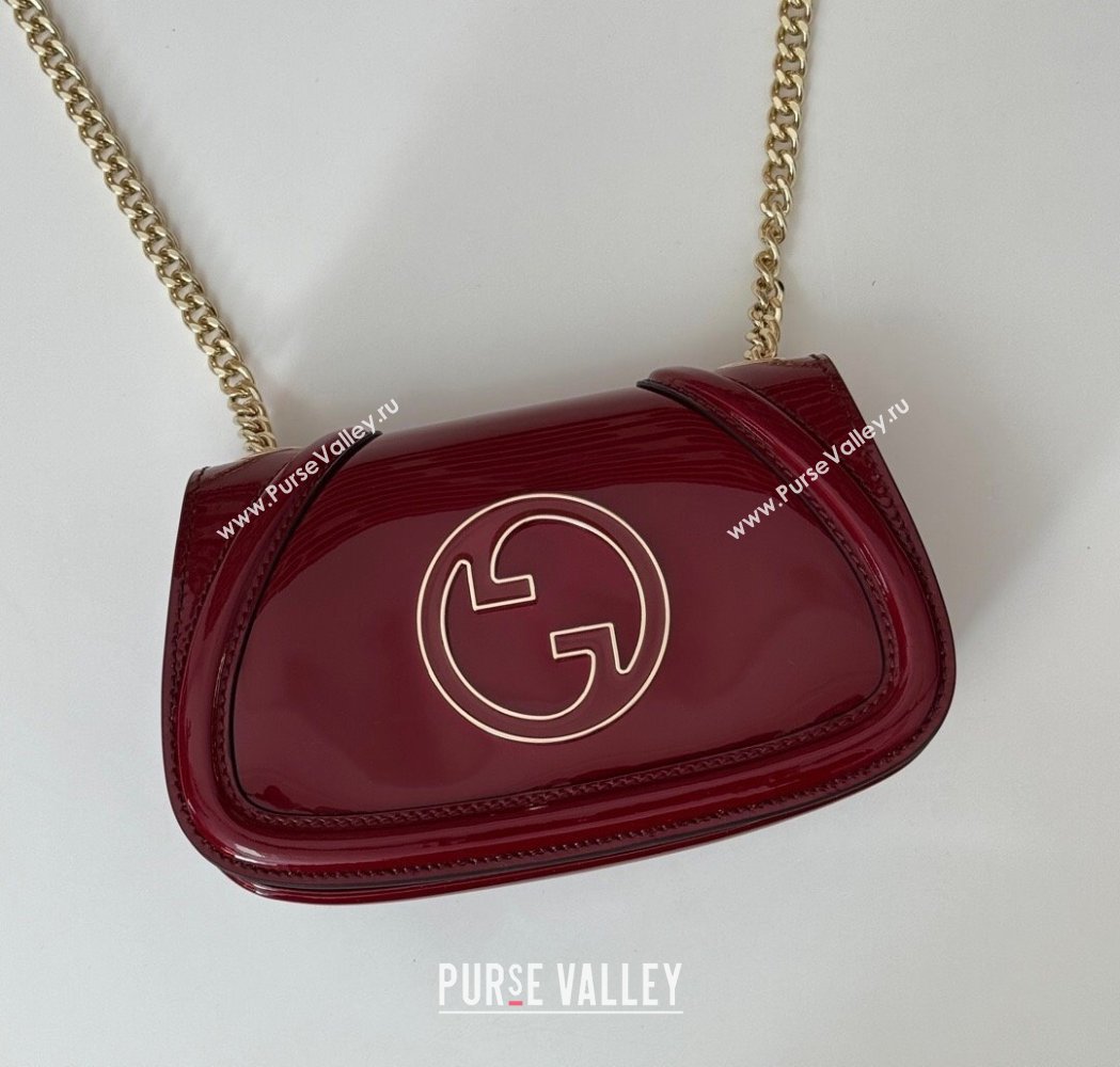 Gucci Blondie Mini Shoulder bag in Patent Leather Red 2025 815711 (DLH-250117083)